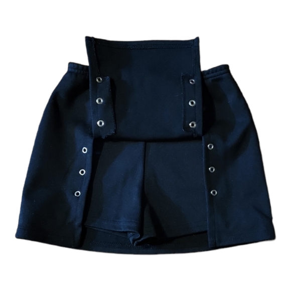 Girl's Identity Skort/Skirt Black W/Front Flap - Picture 2 of 5